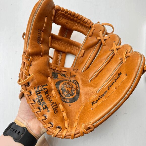 Vintage Louisville Slugger Detroit Tigers Baseball Glove Top Grain Cowhide - Picture 1 of 8